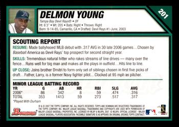 2007 Bowman - Gold #201 Delmon Young Back