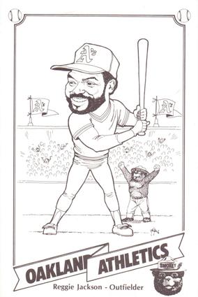 1987 Oakland Athletics Smokey Bear Color-Grams Postcards #NNO Reggie Jackson Front