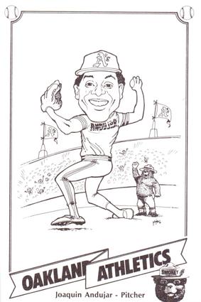 1987 Oakland Athletics Smokey Bear Color-Grams Postcards #NNO Joaquin Andujar Front