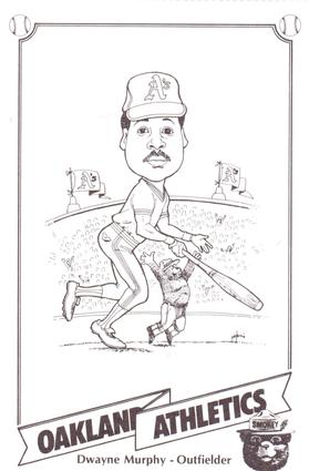 1987 Oakland Athletics Smokey Bear Color-Grams Postcards #NNO Dwayne Murphy Front
