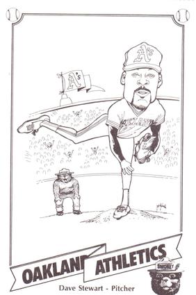 1987 Oakland Athletics Smokey Bear Color-Grams Postcards #NNO Dave Stewart Front