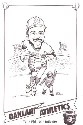 1987 Oakland Athletics Smokey Bear Color-Grams Postcards #NNO Tony Phillips Front