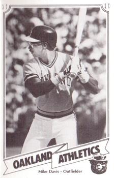 1987 Oakland Athletics Smokey Bear Color-Grams Postcards - Photo Card #NNO Mike Davis Front