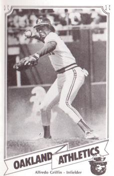 1987 Oakland Athletics Smokey Bear Color-Grams Postcards - Photo Card #NNO Alfredo Griffin Front