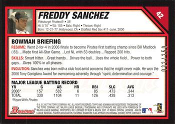 2007 Bowman - Orange #42 Freddy Sanchez Back