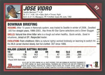 2007 Bowman - Orange #57 Jose Vidro Back