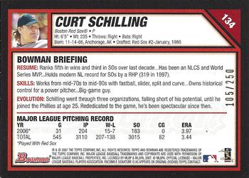 2007 Bowman - Orange #134 Curt Schilling Back