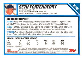 2007 Bowman - Prospects #BP49 Seth Fortenberry Back