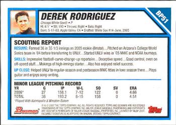 2007 Bowman - Prospects #BP51 Derek Rodriguez Back