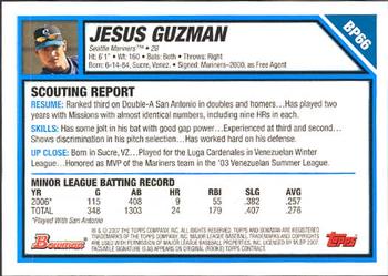 2007 Bowman - Prospects #BP66 Jesus Guzman Back
