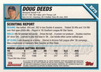2007 Bowman - Prospects #BP79 Doug Deeds Back