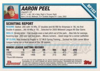 2007 Bowman - Prospects #BP103 Aaron Peel Back