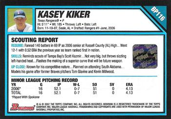 2007 Bowman - Prospects #BP116 Kasey Kiker Back