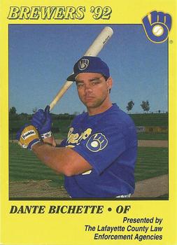 1992 Milwaukee Brewers Police - Lafayette County Law Enforcement Agencies #NNO Dante Bichette Front