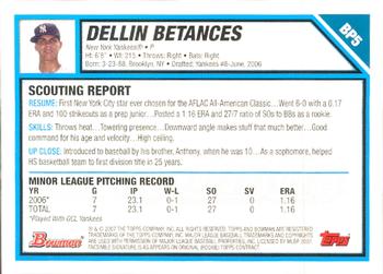 2007 Bowman - Prospects Gold #BP5 Dellin Betances Back