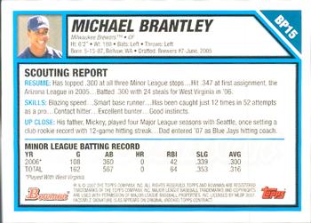 2007 Bowman - Prospects Gold #BP15 Michael Brantley Back