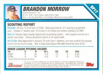 2007 Bowman - Prospects Gold #BP17 Brandon Morrow Back