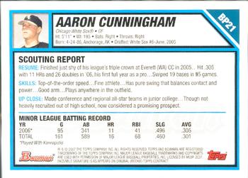 2007 Bowman - Prospects Gold #BP21 Aaron Cunningham Back