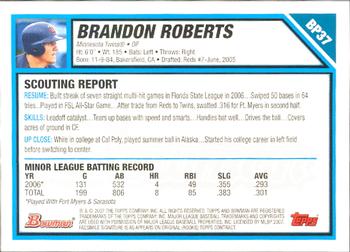 2007 Bowman - Prospects Gold #BP37 Brandon Roberts Back