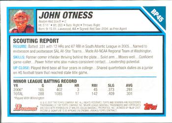 2007 Bowman - Prospects Gold #BP45 John Otness Back
