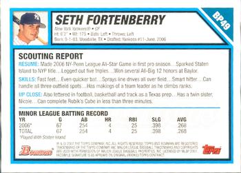 2007 Bowman - Prospects Gold #BP49 Seth Fortenberry Back