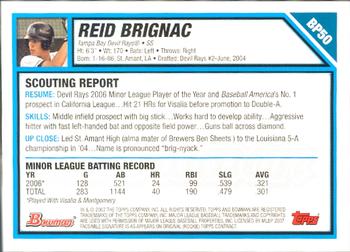 2007 Bowman - Prospects Gold #BP50 Reid Brignac Back