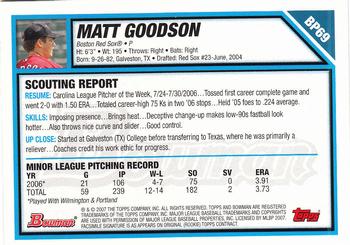 2007 Bowman - Prospects Gold #BP69 Matt Goodson Back