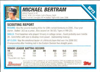2007 Bowman - Prospects Gold #BP73 Michael Bertram Back