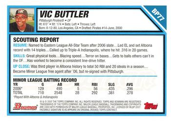 2007 Bowman - Prospects Gold #BP77 Vic Buttler Back