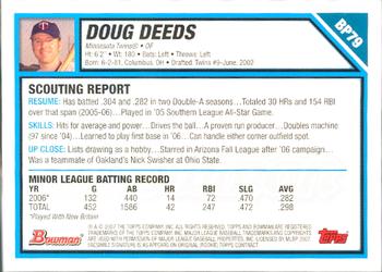 2007 Bowman - Prospects Gold #BP79 Doug Deeds Back