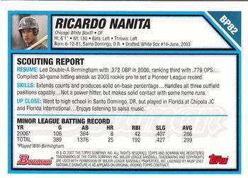 2007 Bowman - Prospects Gold #BP82 Ricardo Nanita Back