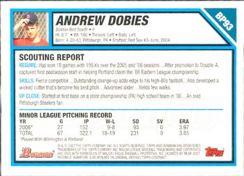 2007 Bowman - Prospects Gold #BP93 Andrew Dobies Back