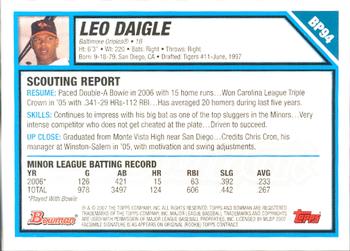 2007 Bowman - Prospects Gold #BP94 Leo Daigle Back