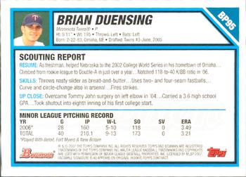2007 Bowman - Prospects Gold #BP95 Brian Duensing Back