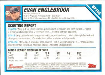 2007 Bowman - Prospects Gold #BP104 Evan Englebrook Back