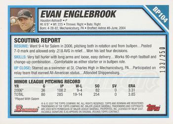 2007 Bowman - Prospects Orange #BP104 Evan Englebrook Back