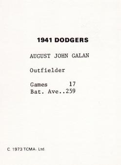 1973 TCMA 1941 Brooklyn Dodgers #NNO Augie Galan Back