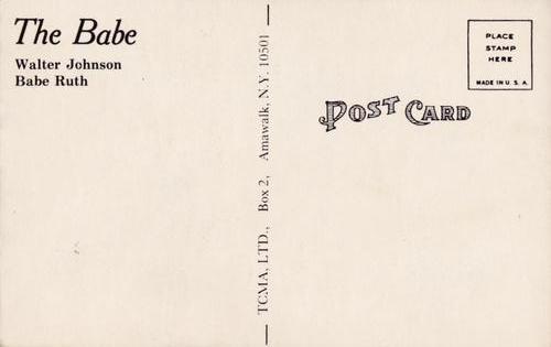 1974 TCMA The Babe Postcards #NNO Babe Ruth / Walter Johnson Back
