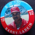 1992 JKA Baseball Buttons #6 Barry Larkin Front