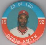1992 JKA Baseball Buttons #25 Ozzie Smith Front