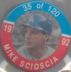 1992 JKA Baseball Buttons #35 Mike Scioscia Front