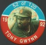 1992 JKA Baseball Buttons #52 Tony Gwynn Front