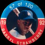 1992 JKA Baseball Buttons #57 Darryl Strawberry Front