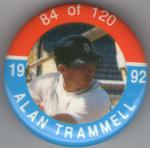 1992 JKA Baseball Buttons #84 Alan Trammell Front