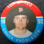 1992 JKA Baseball Buttons #100 Chuck Knoblauch Front