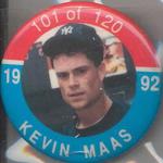 1992 JKA Baseball Buttons #101 Kevin Maas Front
