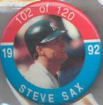 1992 JKA Baseball Buttons #102 Steve Sax Front