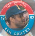 1992 JKA Baseball Buttons #107 Ken Griffey Front