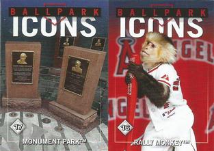 2020 Topps Stickers #16 / 17 Rally Monkey / Monument Park Front