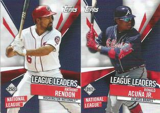 2020 Topps Stickers #128 / 130 Anthony Rendon / Ronald Acuña Jr. Front